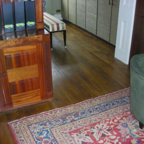 Staining and lacquering of new hardwood flooring