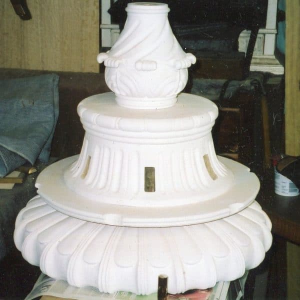 Gessoed sections ready for painting and gilding