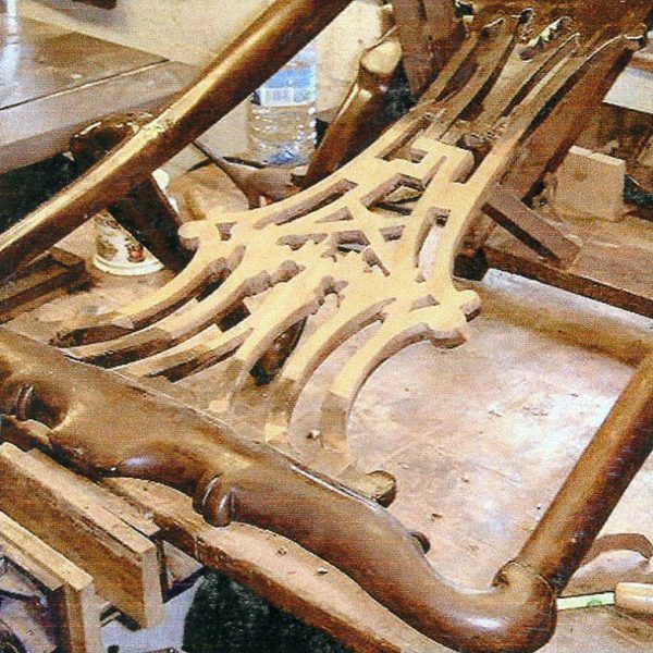 Restoration of a pair of Chippendale period mahogany carvers