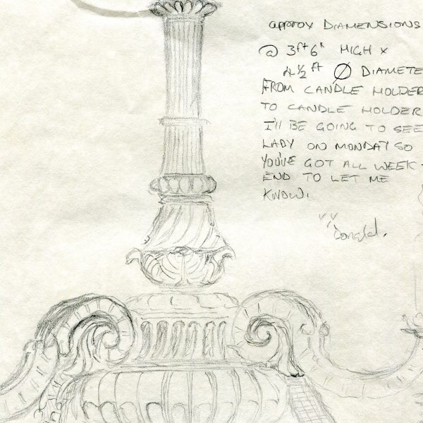 Design for 18th century style chandelier