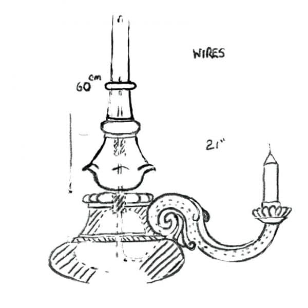 Wiring diagram for 18th century style chandelier