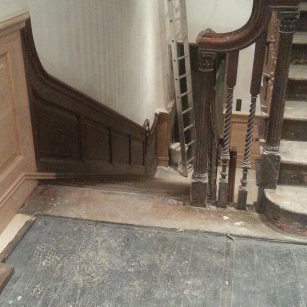 French polished handrails, treads, paneling and doors in Mayfair