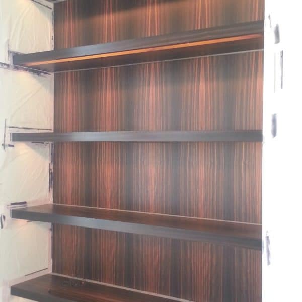 Stained and lacquered contemporary bookcases